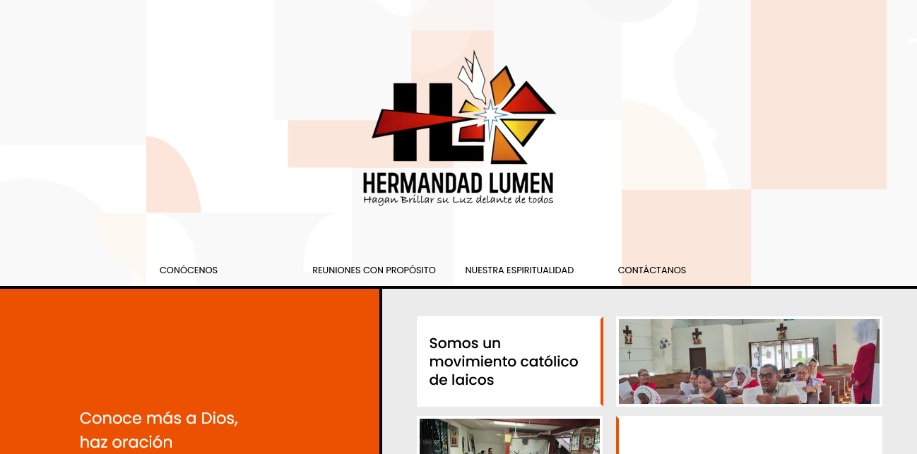 Portada de Sitio Web de Hermandad Lumen. Diseño responsivo y profesional creado por Dynamarca