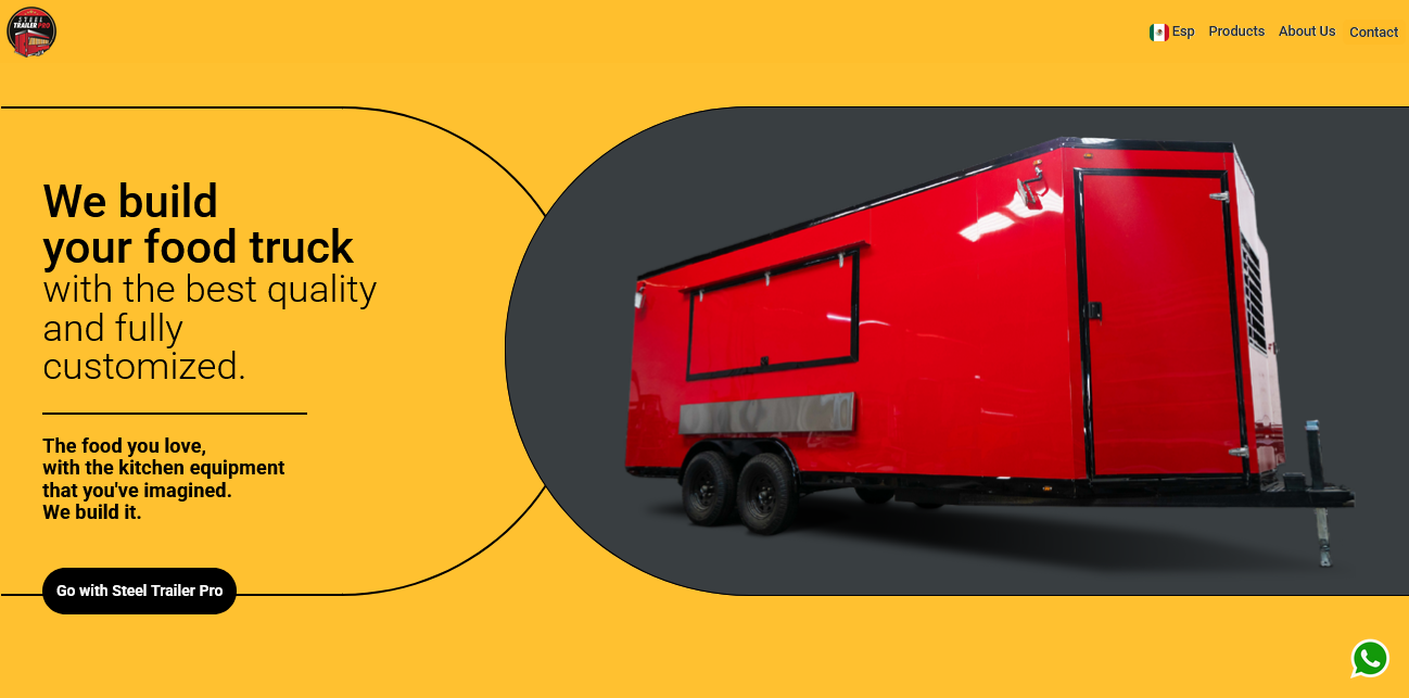 Portada de Sitio Web de Steel Trailer Pro. Diseño responsivo y profesional creado por Dynamarca